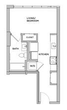 S6 - Studio Primary Bedroom Private Bathroom floor plan